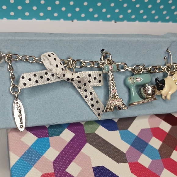Rare 2015 American Girl Doll Grace Thomas' Charm Bracelet For Girls - Up To 8" - Picture 3 of 7
